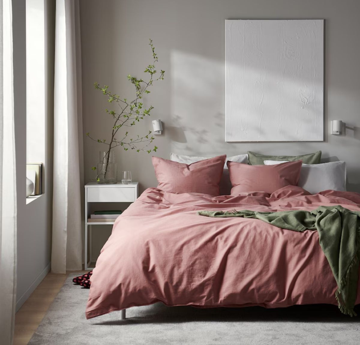 ÄNGSLILJA Duvet cover and pillowcase(s), dark pink (available in 11 colors)