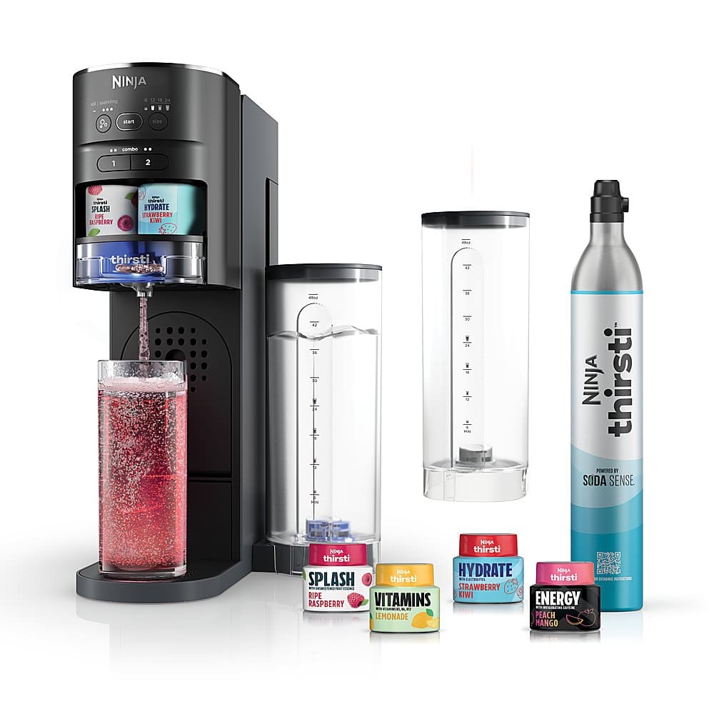 Best Buy Ninja - Thirsti Sparkling & Still Drink System, Personalize Flavor & Size with Bonus Water Reservoir