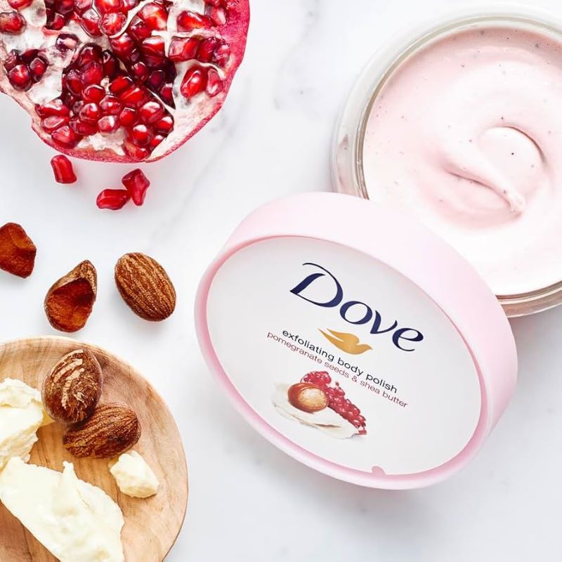 Dove Exfoliating Body Polish Body Scrub Pomegranate and Shea Butter