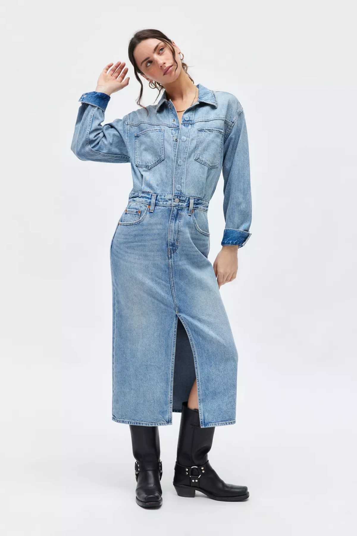 Levi's Otto Western Denim Midi Dress