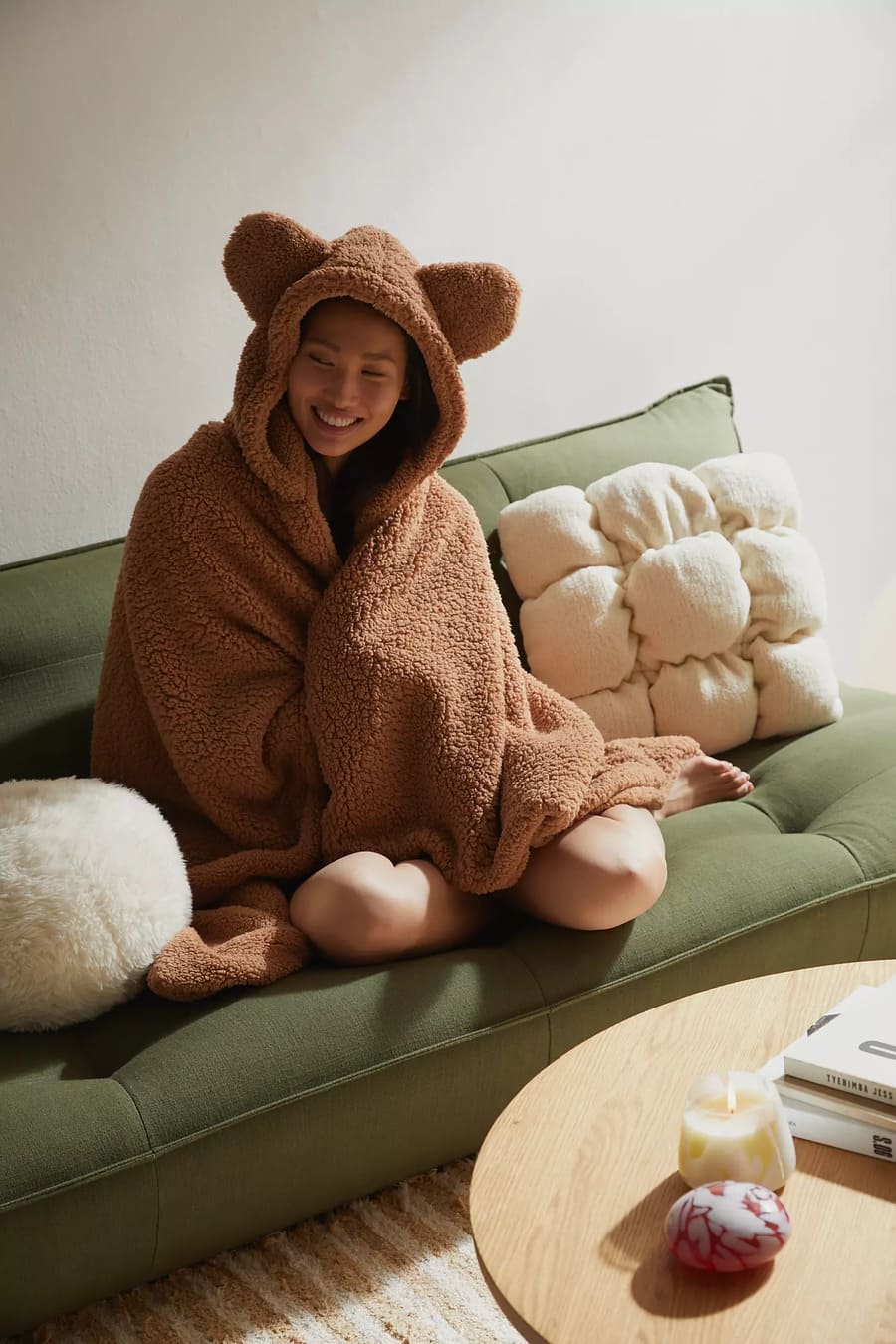 Urban Outfitters Animal Ears Fleece Throw Blanket