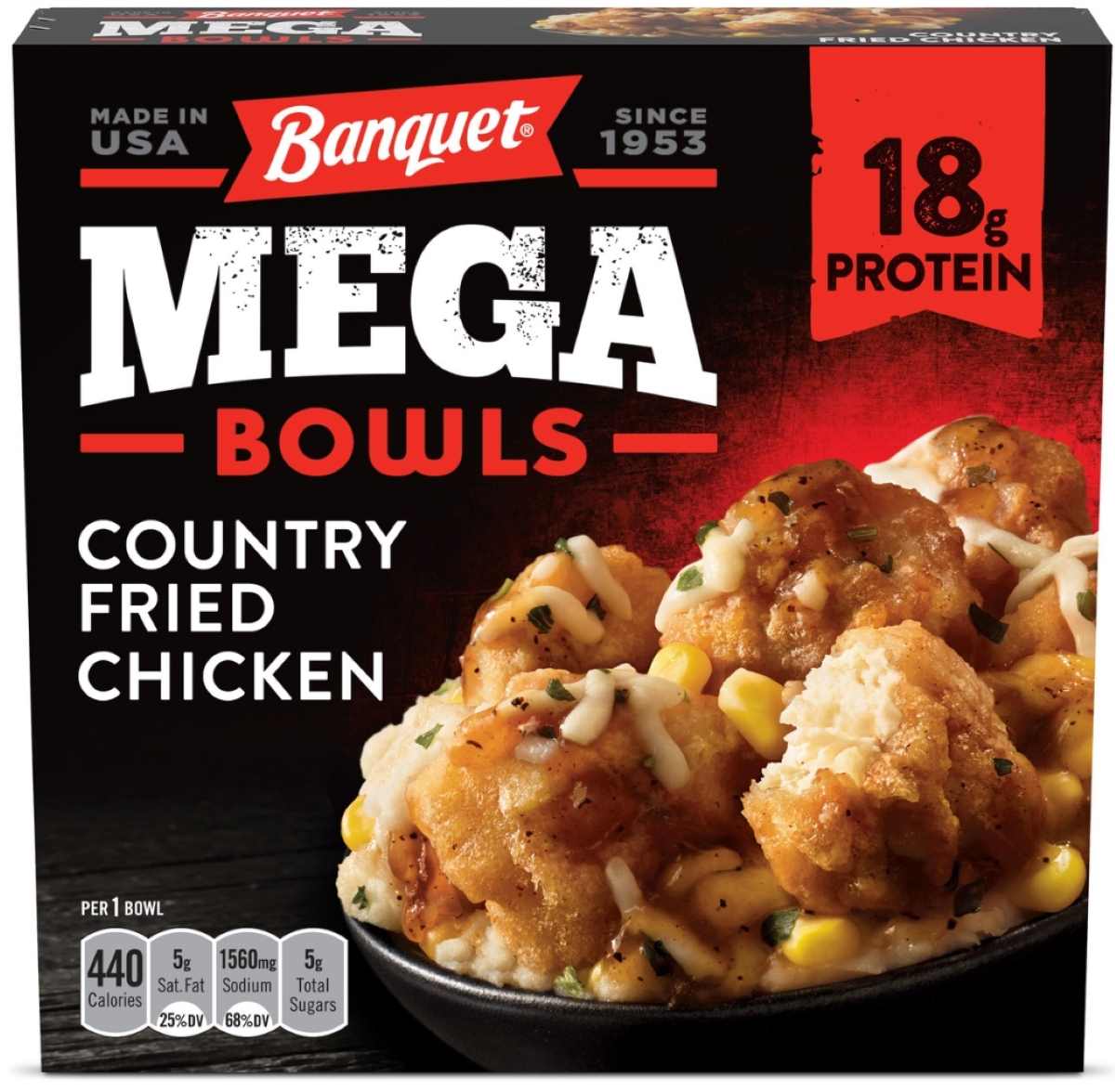 Banquet Country Fried Chicken Mega Bowls Frozen Meal