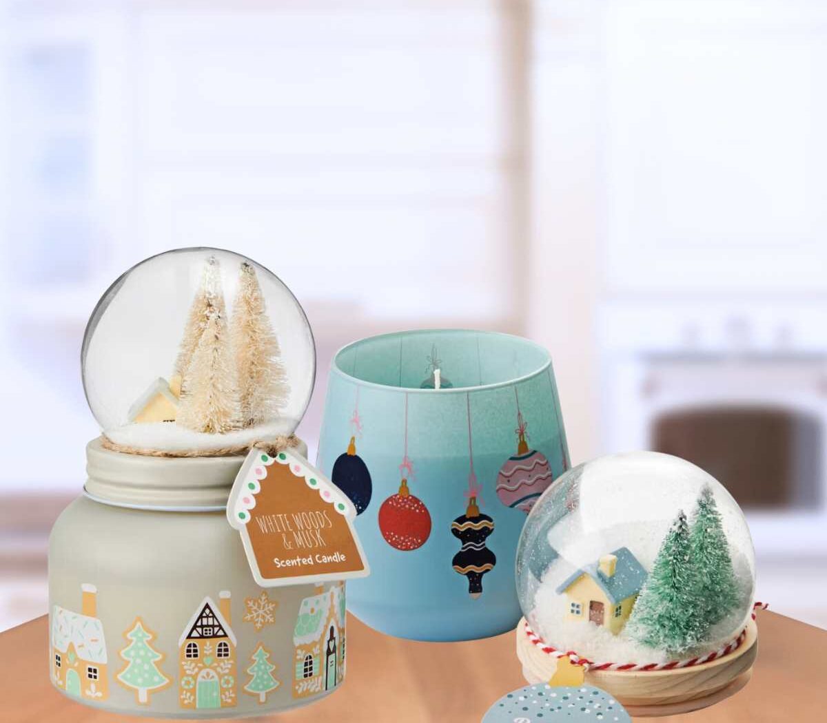 Huntington Home Snow Globes with Scented Candles