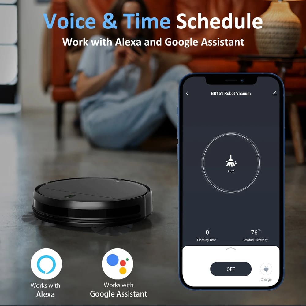 ONSON Robot Vacuum Mop Walmart Combo WiFi, App, Alexa Robotic Vacuum Cleaner