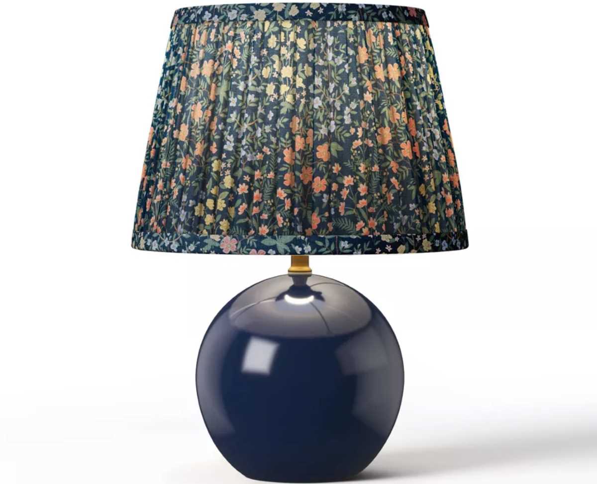 Rifle Paper Co. x Target Round Base Table Lamp - Pleated Mayfair Shade