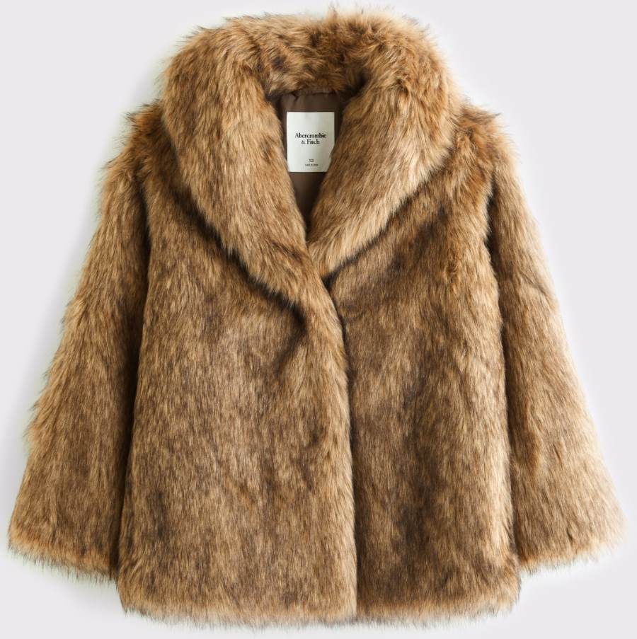 Shawl Collar Faux Fur Coat