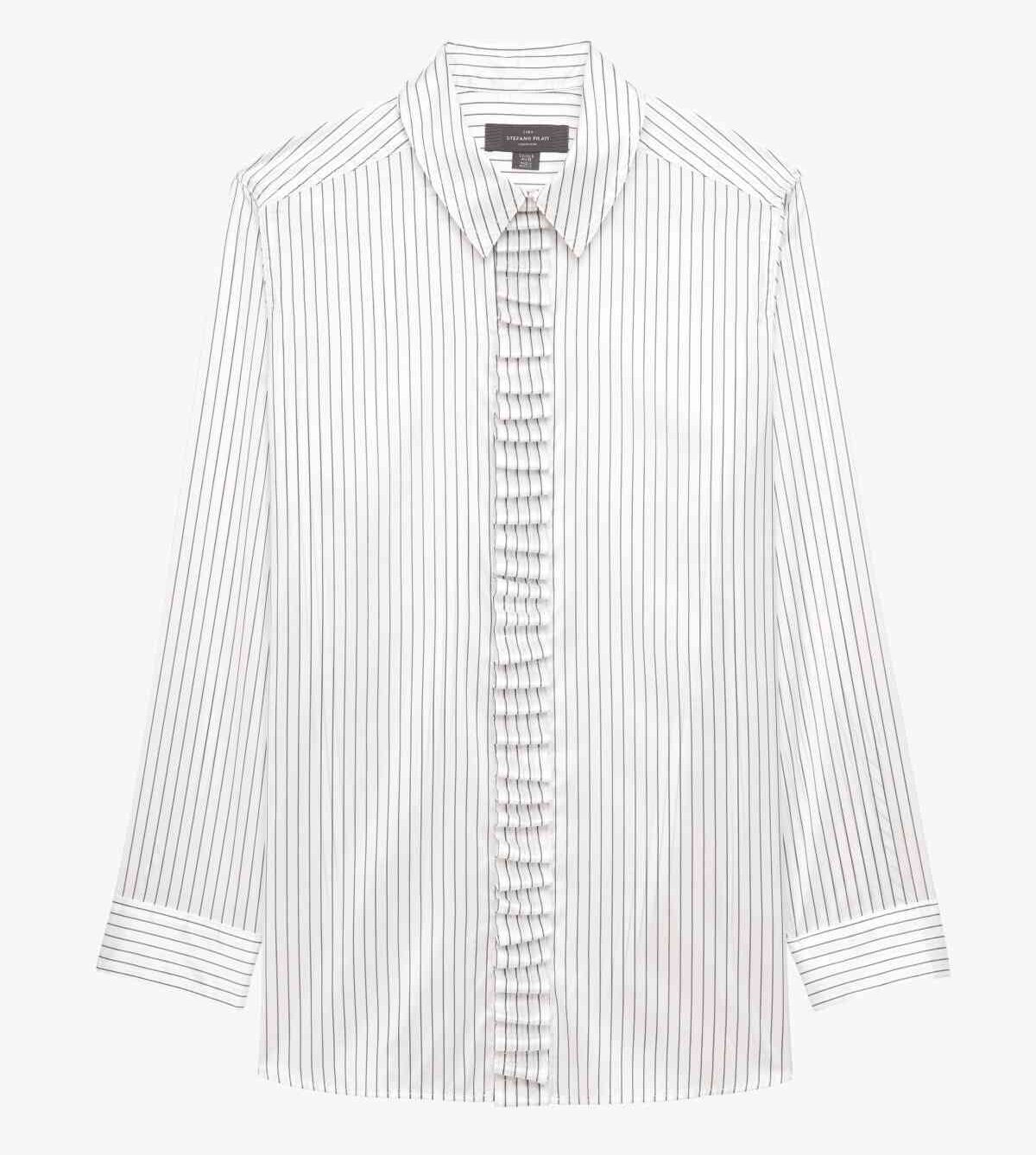 Striped Frill Front Shirt by Zara x Stefano Pilati