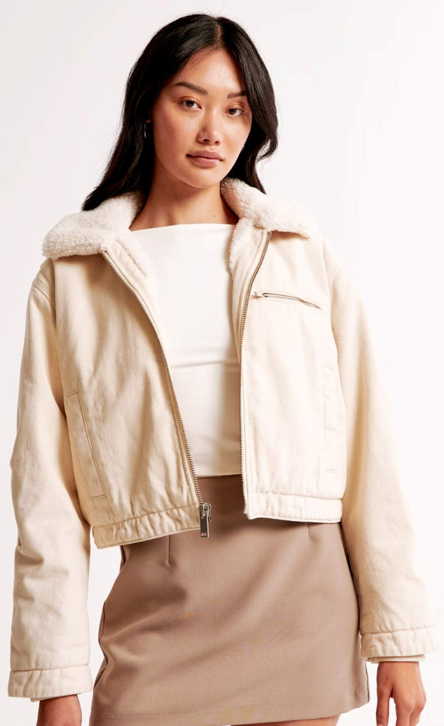 Winterized Cropped Twill Workwear Jacket