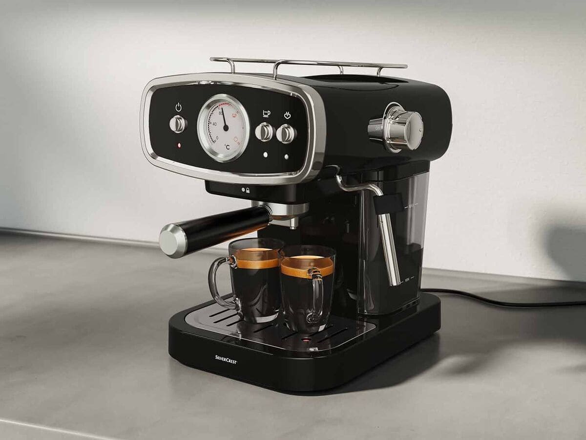 Cafetera espresso negra 1050 W de LIDL