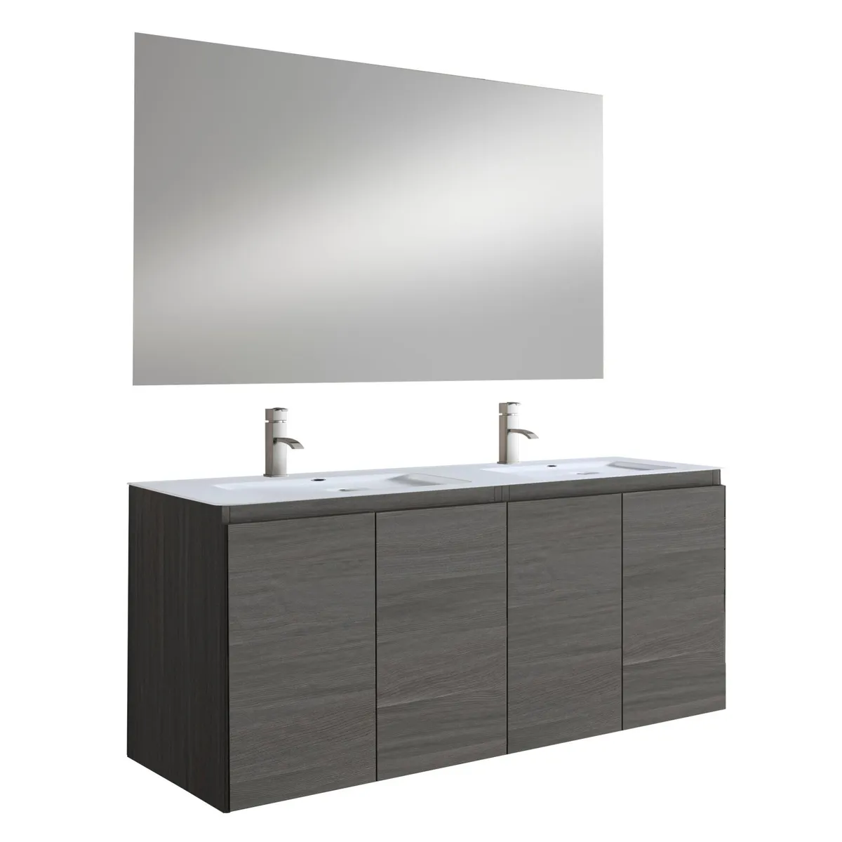 Mueble de baño con lavabo y espejo Prima grafito
