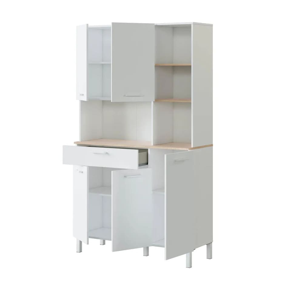 Alacena cocina alto KIRA blanco roble 5 puertas de Leroy Merlin