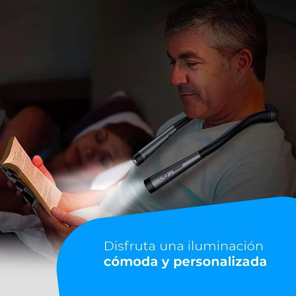 Amazon NK Lámpara de Lectura Recargable para Cuello con Brazos Flexibles