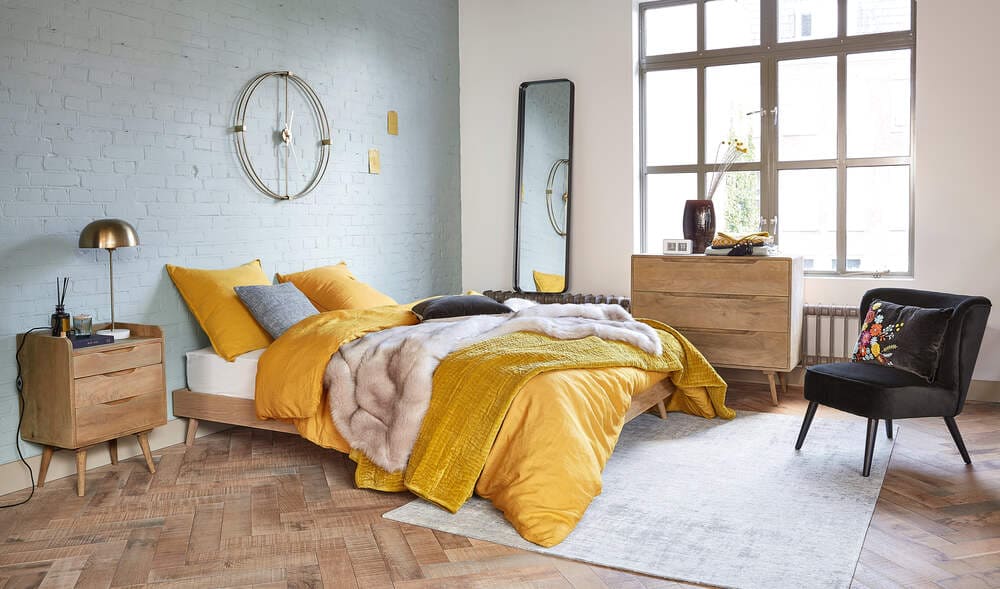 Cama vintage Maisons Du Monde con somier de láminas