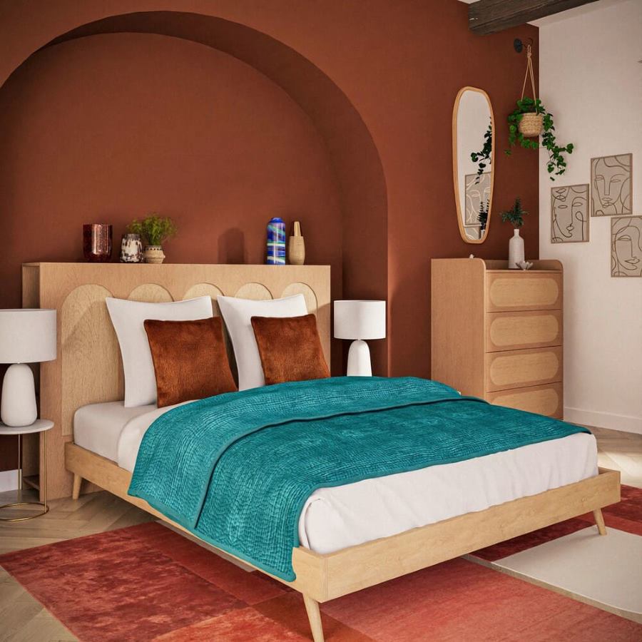 Cama vintage con somier de láminas Maisons Du Monde