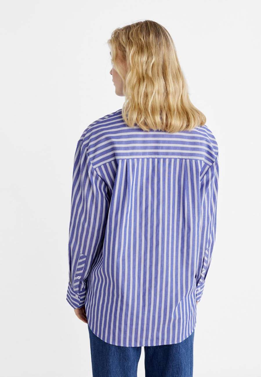 Camisa Rayas Stradivarius Popelin Oversize