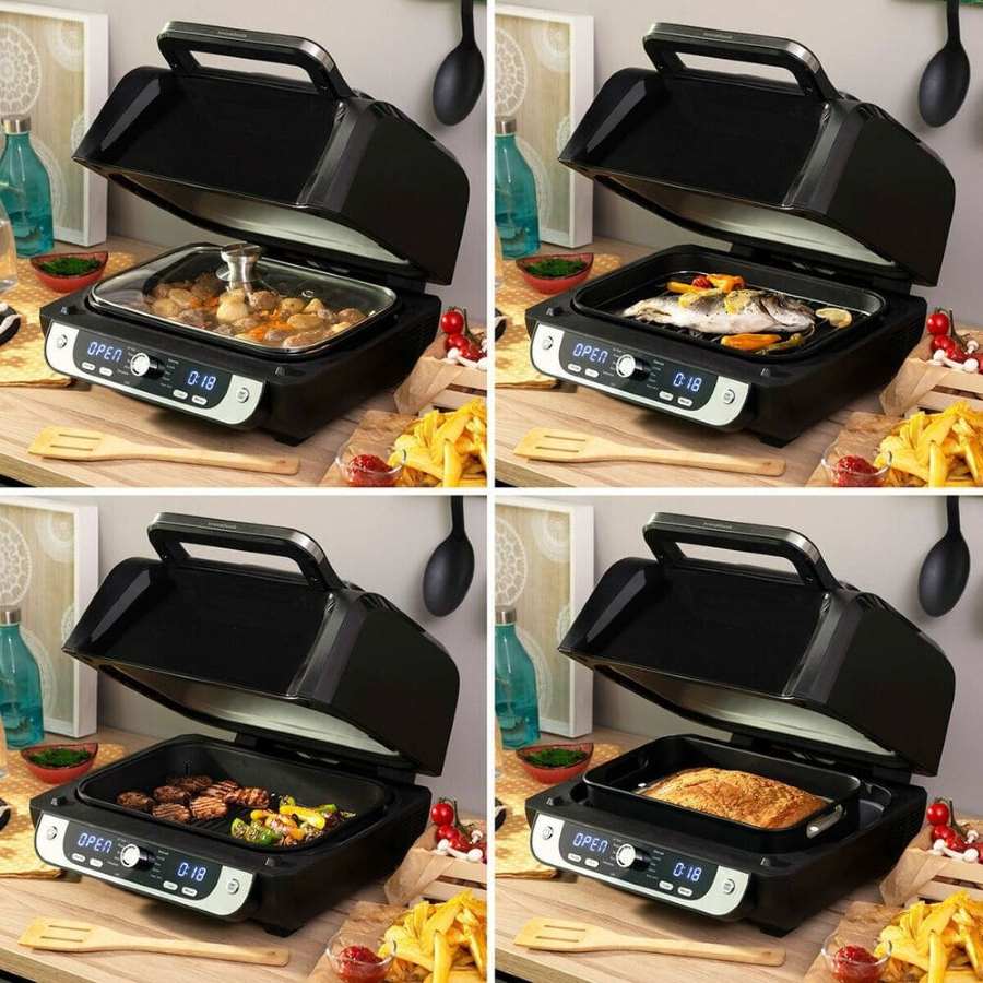 Freidora Sin Aceite Con Grill, Accesorios Y Recetario Innovagoods Fryinn Acero 6 L 3400 W Carrefour