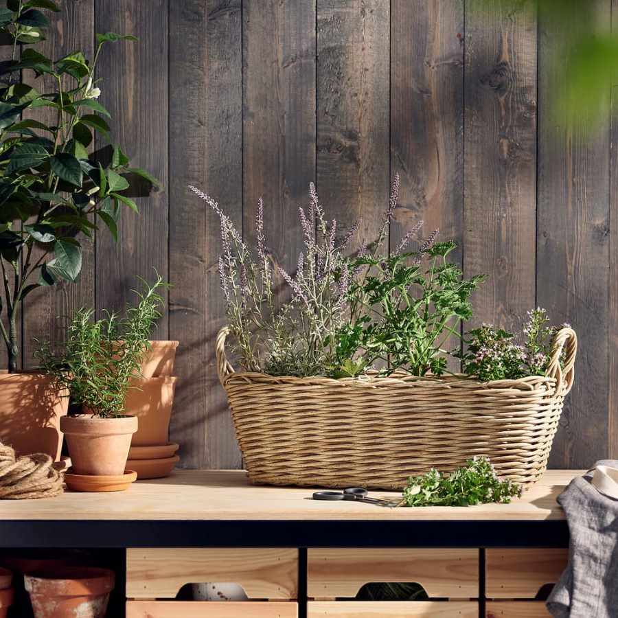 IKEA Flodbjork Jardinera, marrón grisáceo claro