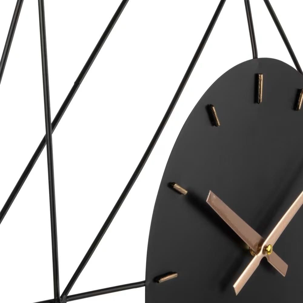 Reloj de alambre de metal negro 60x60 Maisons Du Monde