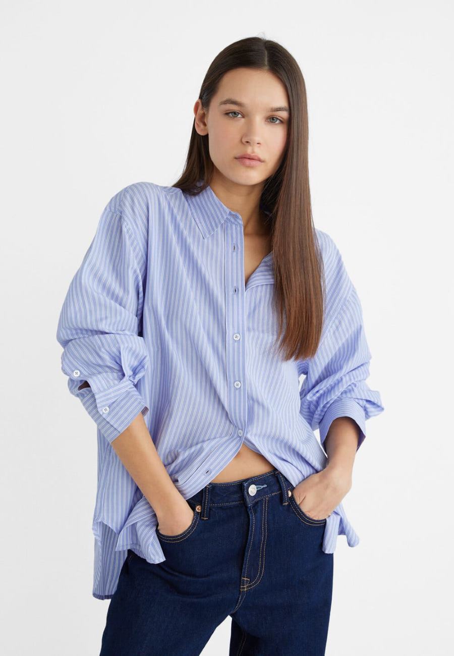 Stradivarius Camisa Popelin Abertura