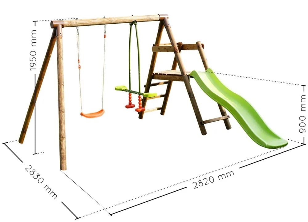 Zona de juegos con tobogán Leroy Merlin SOULET Menthe madera marrón