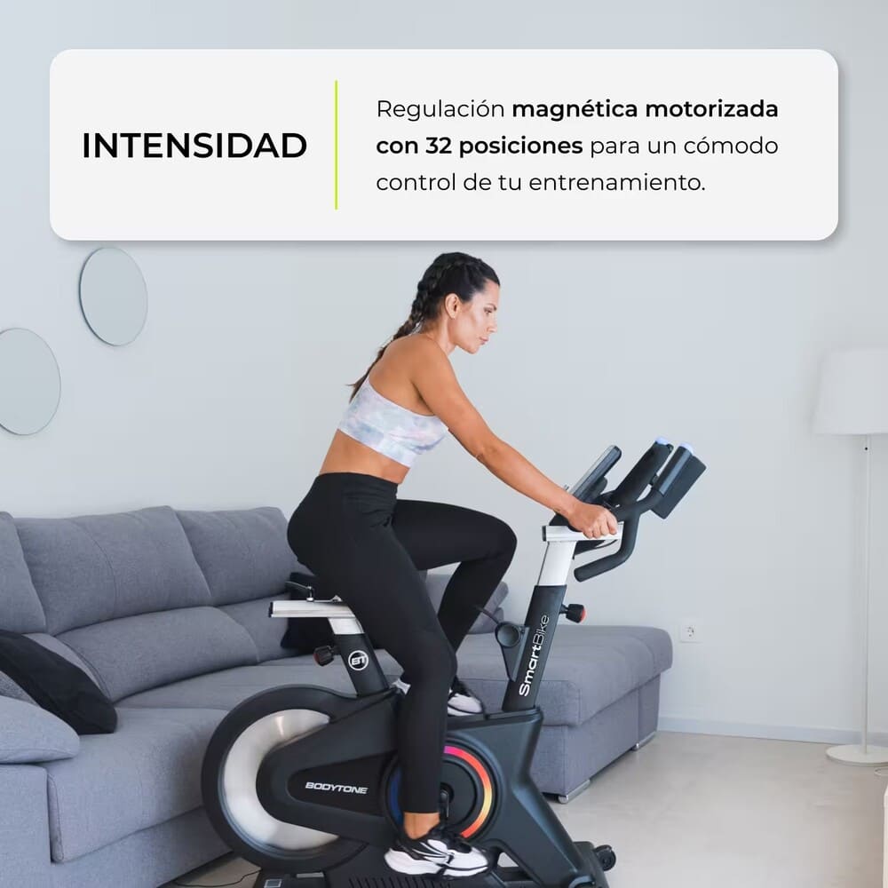 Bicicleta indoor Bodytone SMB1v3 smart conectada Apps Decathlon