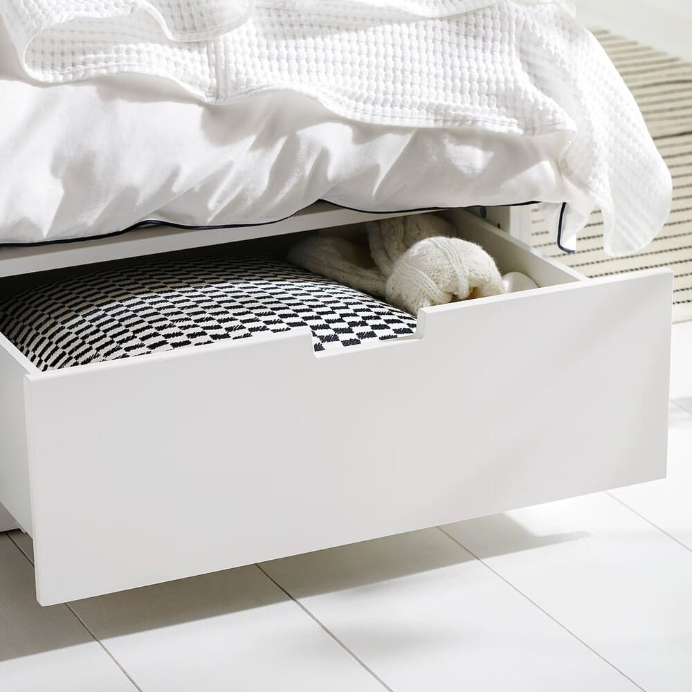 Estructura de cama IKEA con almacenaje, blanco