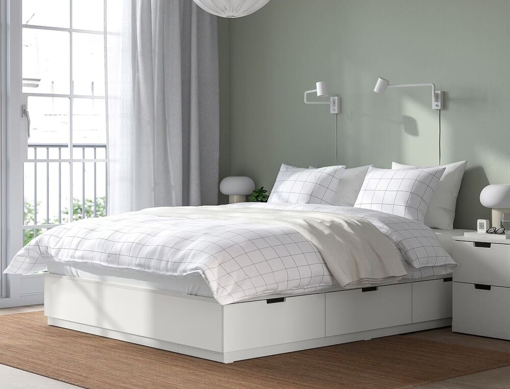 Estructura de cama con almacenaje, blanco IKEA