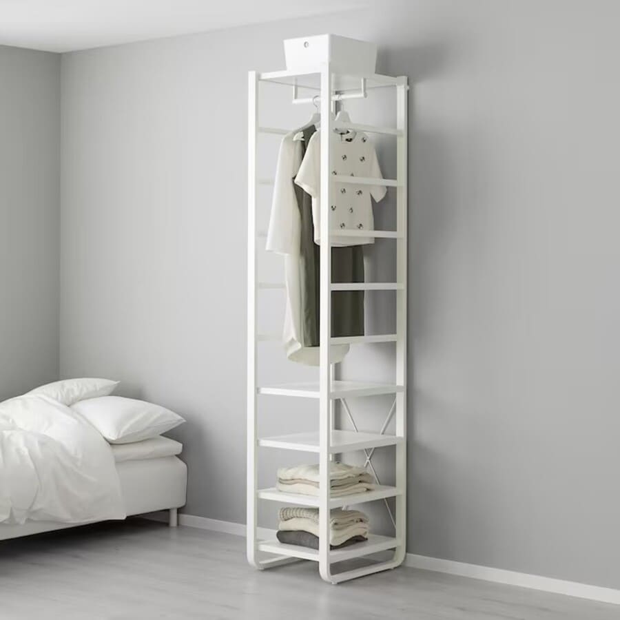 IKEA ELVARLI Combinación armario, blanco, 44x55x216 cm