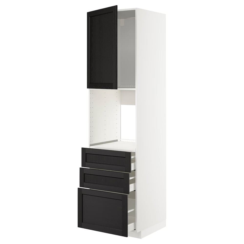 IKEA METOD, MAXIMERA Aahorno+pt, 3cj, blanco, Lerhyttan tinte negro