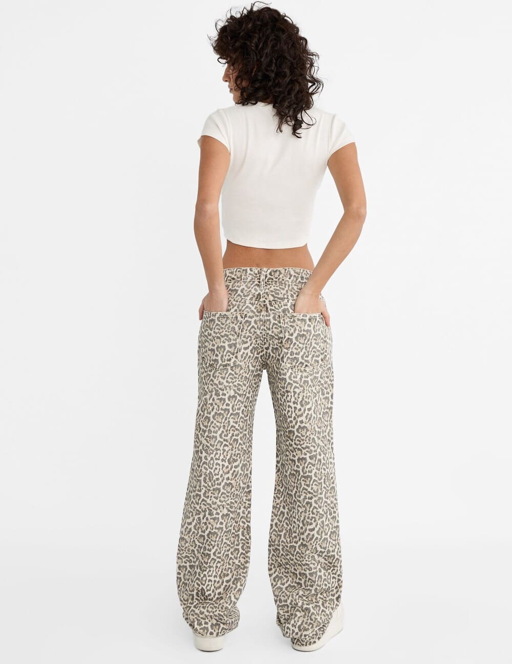 Pantalon Straight Stradivarius, Leopardo