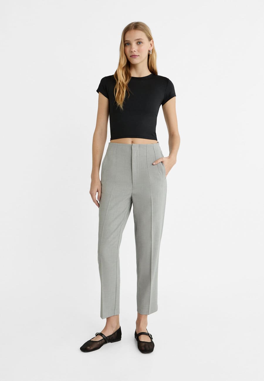 Stradivarius Pantalon Vestir Pinzas