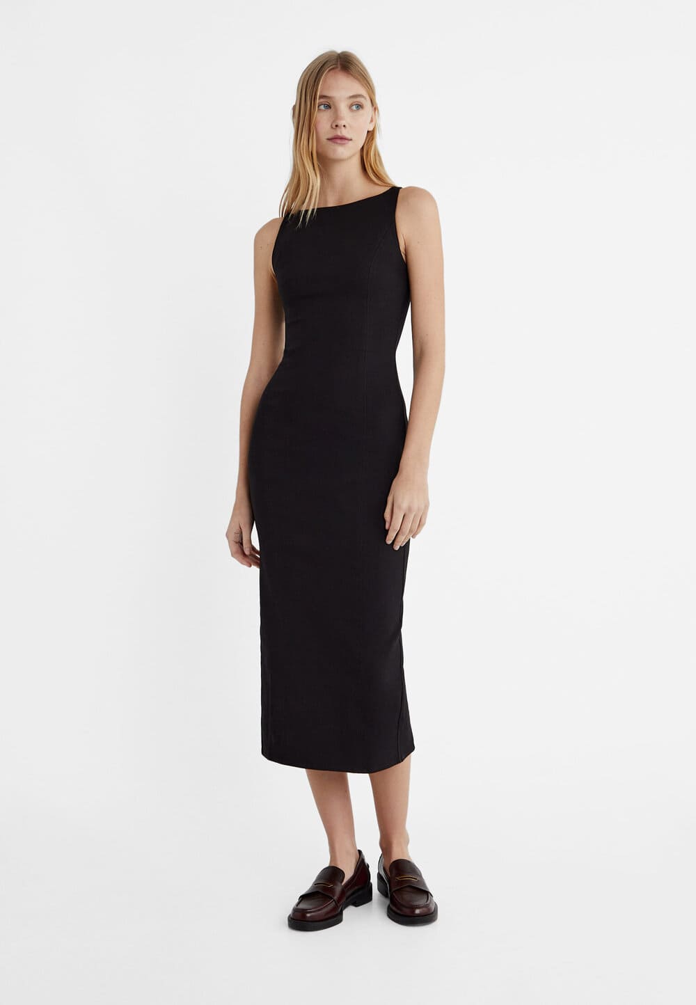 Stradivarius Vestido Midi Ajustado