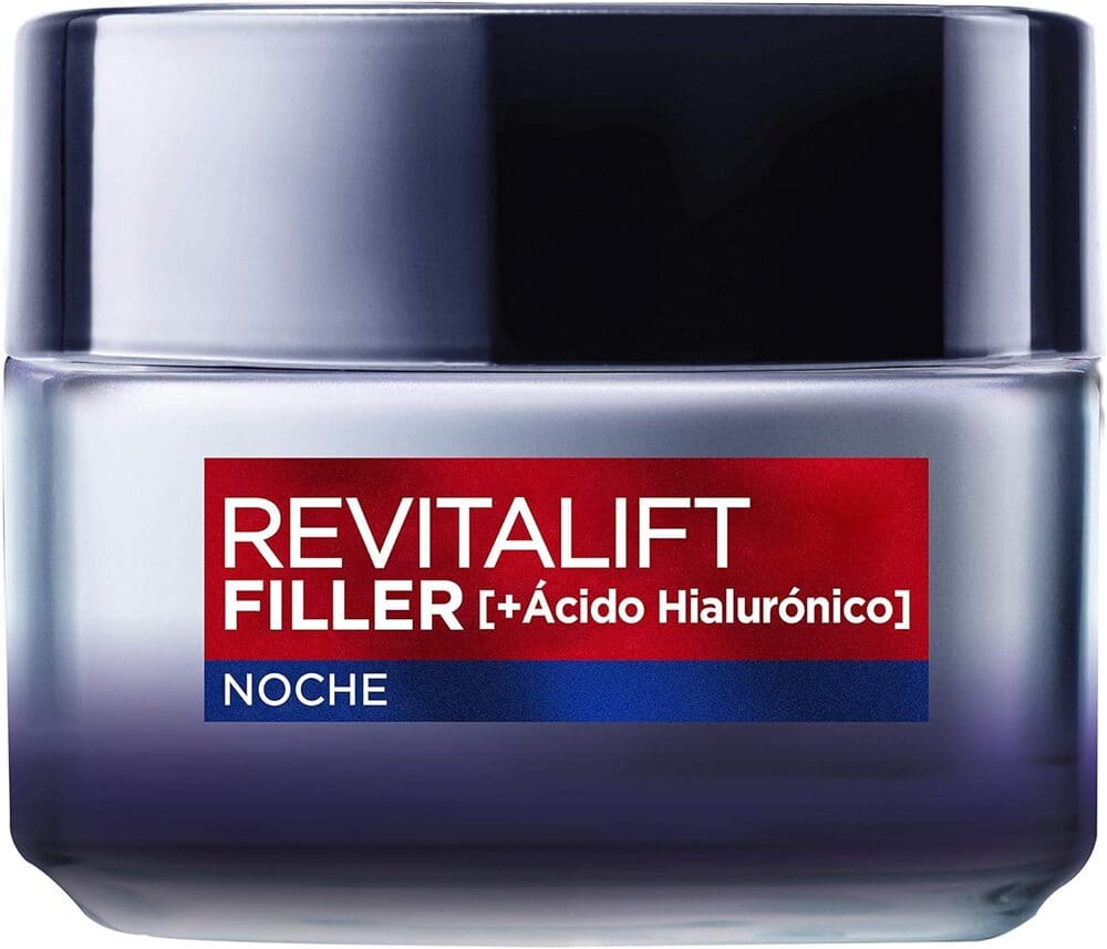 Amazon LOréal Paris Revitalift Filler Crema de Noche Revitalizante, Antiarrugas y Volumen, Anti-edad, Con Ácido Hialurónico, 50 ml
