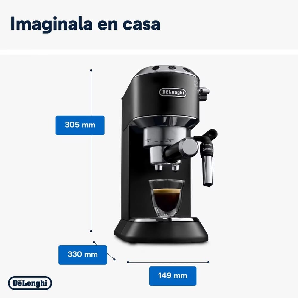 El Corte Ingles Cafetera espresso manual de bomba DeLonghi Dedica EC685.BK sistema cappuccino