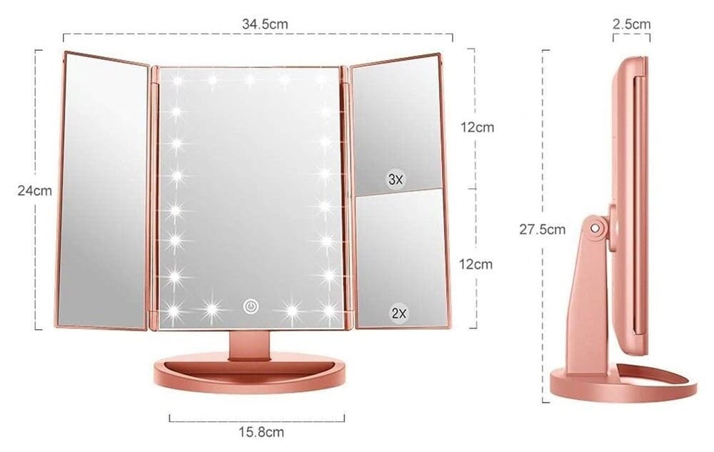 Espejo De Maquillaje Con Led Y Ampliación Carrefour