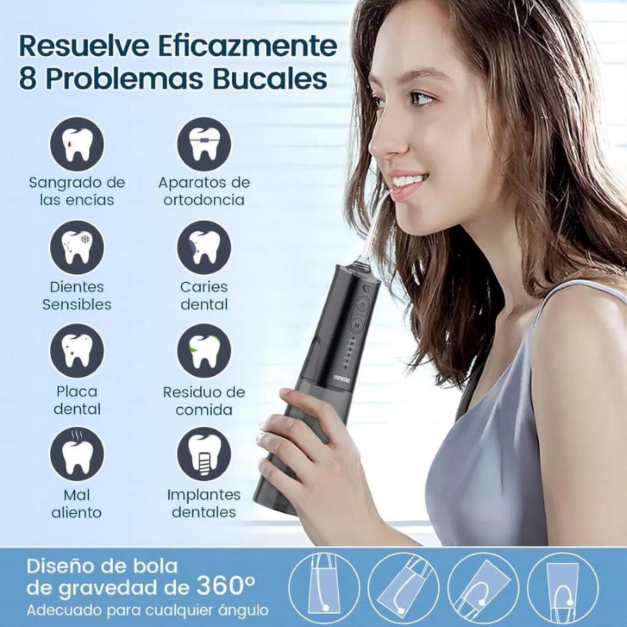 Irrigador Bucal Portatil, Vimmk Inalámbrico Profesional 8 Boquillas 5 Modos Amazon