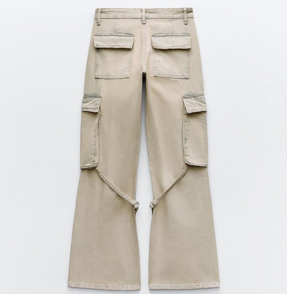 Jeans TRF Cargo Tiro Medio Zara