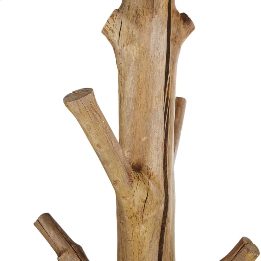 Maisons Du Monde Perchero con forma de tronco de madera de mangostino marrón y metal negro