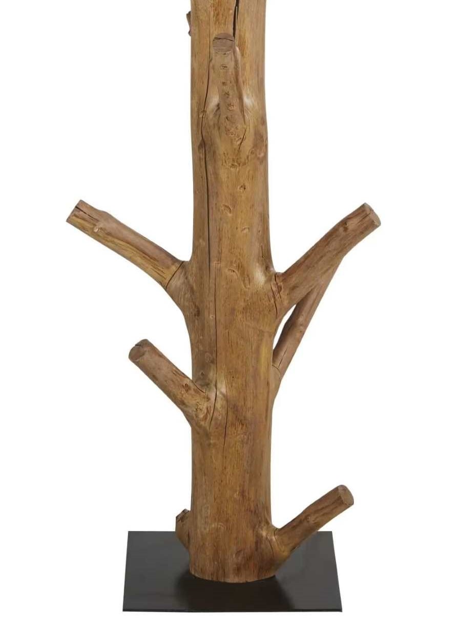 Perchero con forma de tronco de madera de mangostino marrón y metal negro Maisons Du Monde