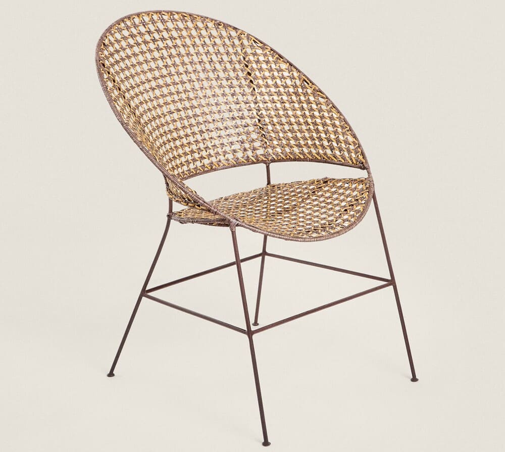 Silla Ratan Estructura Metal Zara Home