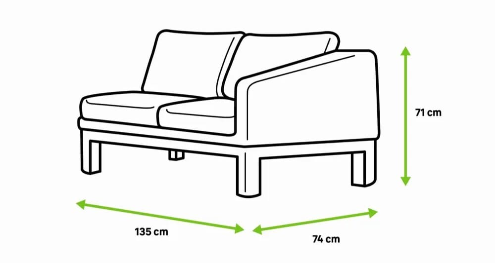 Sofá de jardín Leroy Merlin de aluminio con cojín Salonica blanco