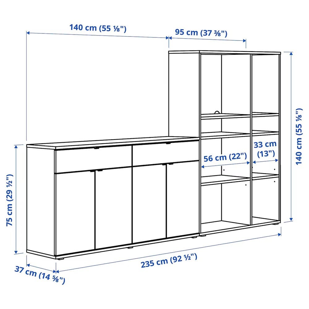 VIHALS IKEA Combinación de almacenaje, blanco