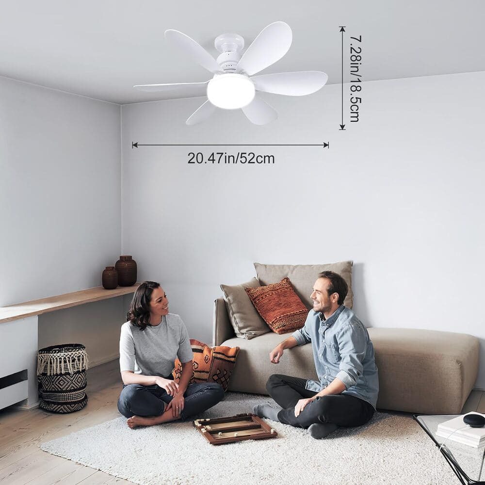 Ventilador de Techo con Luz y Control Remoto, E27 de 40 W, 6 Aspas Amazon