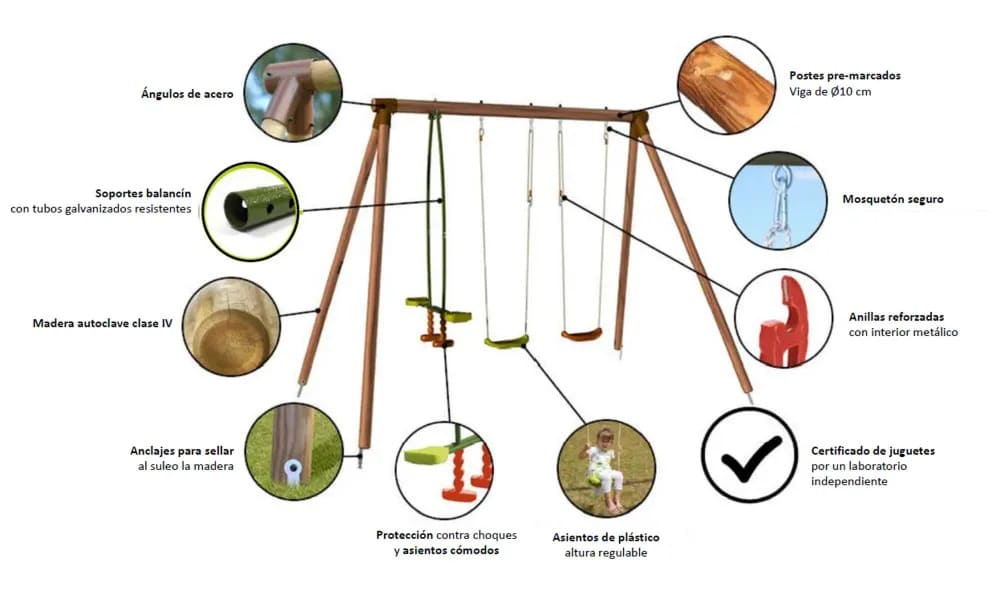 Zona de juegos Leroy Merlin SOULET Pacco madera 166x195x295cm