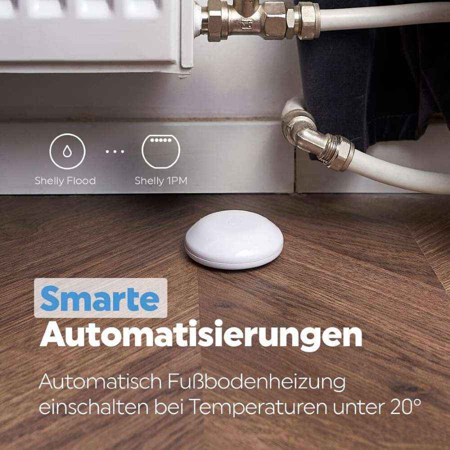 Amazon Shelly Flood, Detector Wi-FI De Fugas con Sensor De Temperatura