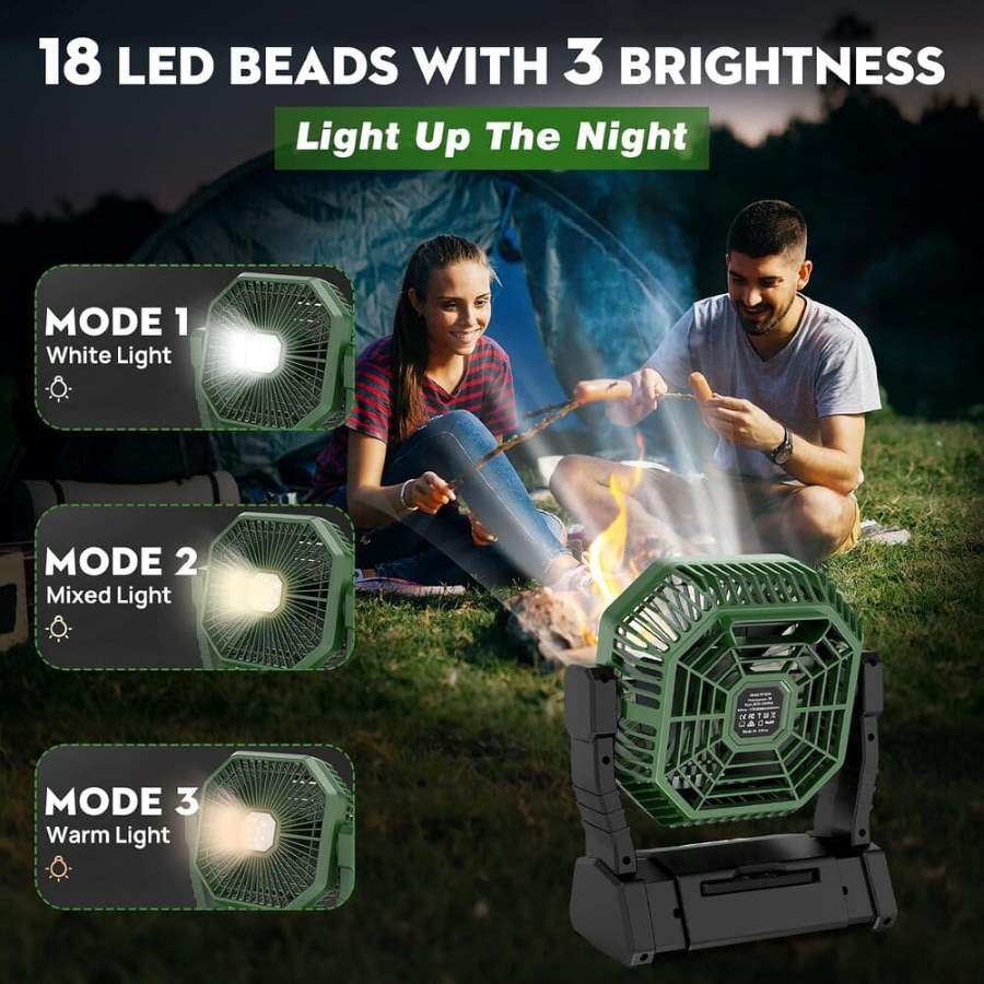 BIBURY Camping Ventilador con Luz LED Amazon