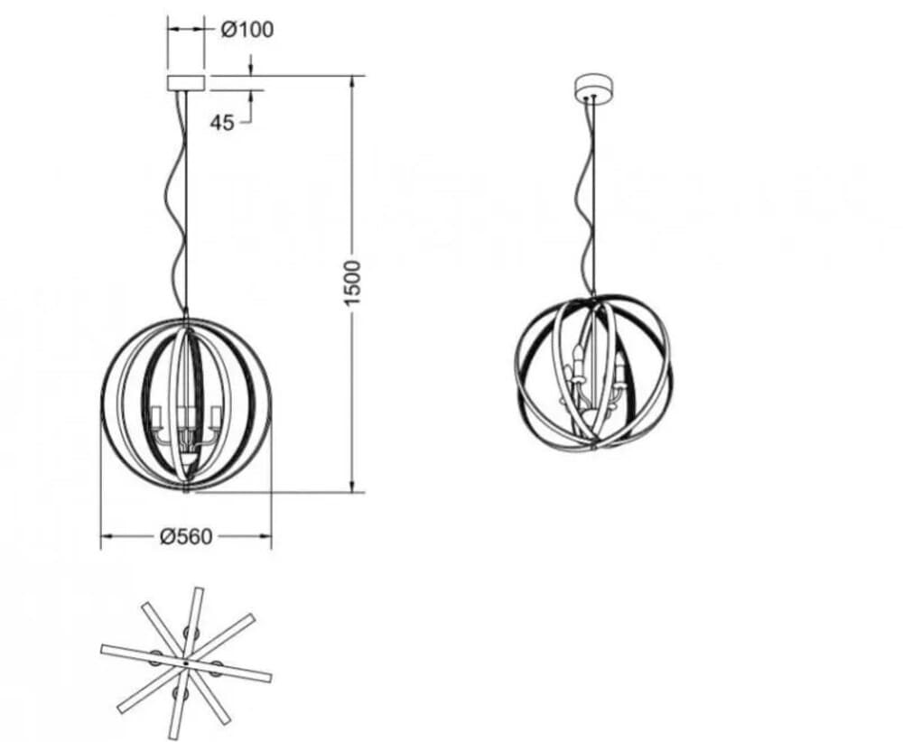 Candelabro Vela Círculos Concéntricos Latón 4 Luces Trio Lighting Leroy Merlin