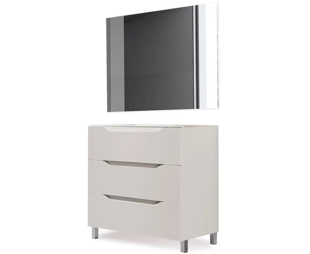 Conjunto de mueble de baño Taka 3C 80 cm blanco Leroy Merlin