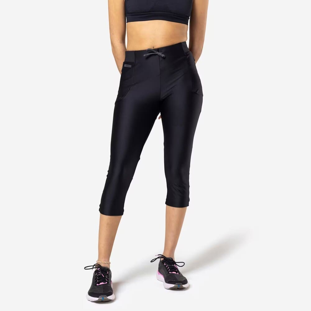 Decathlon Leggings cortos running transpirables Mujer - KIPRUN Run 500 Dry negro