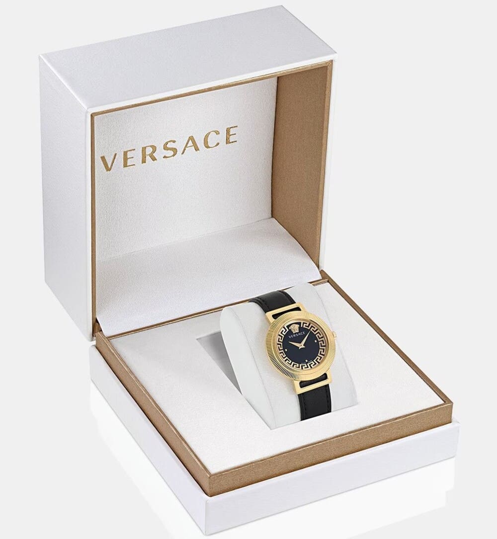 El Corte Ingles Versace Reloj de mujer Greca Chic VE3D00322 de piel negro